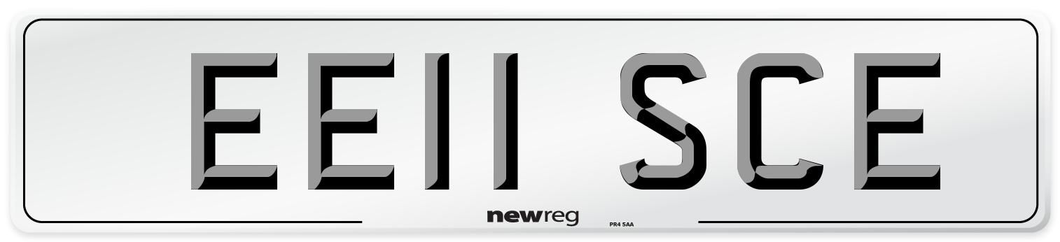 EE11 SCE Number Plate from New Reg